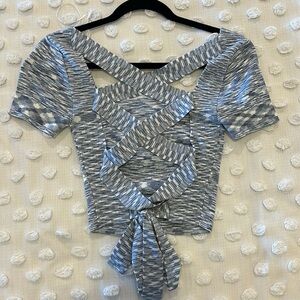 Tie back square neck top